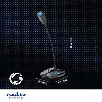 Desktop Gaming-Microfoon | Flexibele Nek | USB | Mute-Knop | 3,5 mm Stereo-Audioconnector - thumbnail