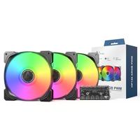 Montech HP140 PWM ARGB 3-Pack 140mm Zwart - thumbnail