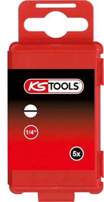 KS Tools 918.3356 Gleuf-bit 4 mm S2-staal Vernikkeld E 6.3 5 stuk(s)