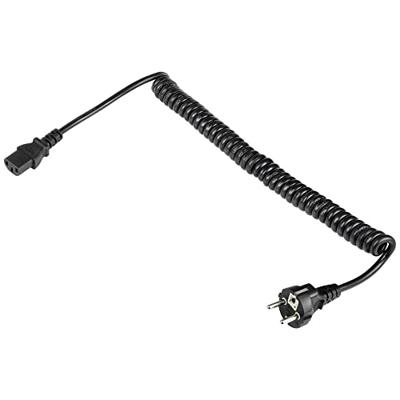 Sygonix SY-5243880 Apparaat (koud) Aansluitkabel Zwart 2.50 m Spiraalkabel