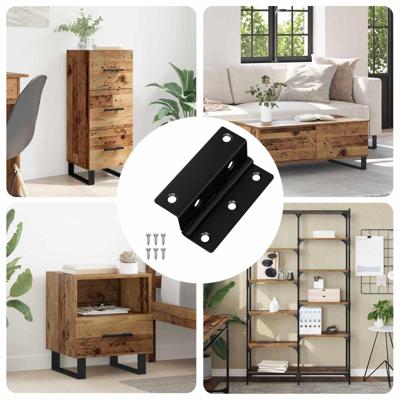 Scharnier 12 pcs Zwart 38 x 17 x 60 mm IJzer