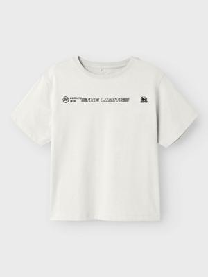 Name it zomer t-shirt S/S jongens - wit - Nkmhold