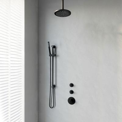 Thermostatisch Inbouwdoucheset Brauer Black 20 cm Hoofddouche Plafondarm Staafhanddouche op Glijstang Mat Zwart Brauer Thermostatisch Inbouwdoucheset Brauer Black 20 cm Hoofddouche Plafondarm Staafhanddouche op Glijstang Mat Zwart Brauer