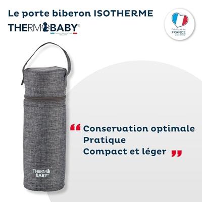 THERMOBABY babyflessenhouder - geïsoleerd - grijs gemêleerd
