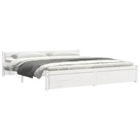Bedframe massief hout wit 180x200 cm - thumbnail