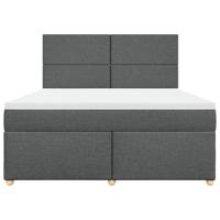 Boxspring met matras stof donkergrijs 180x200 cm - thumbnail