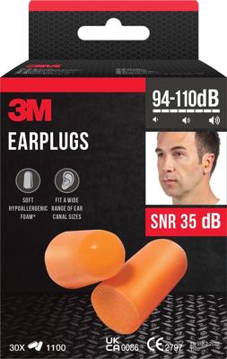 3M oordoppen 1100, geluidsdemping to 35 dB, blister van 30 stuks
