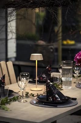 KonstSmide Oplaadbare tafellampMenton zand bruin - 7839-330