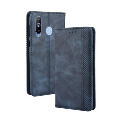 Magnetische Buckle retro Crazy Horse textuur horizontale Flip lederen case voor Galaxy A60 met houder & kaartsleuven & fotolijstjes (blauw)