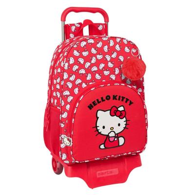 Schoolrugzak met Wielen Hello Kitty Iconic Wit Rood 33 x 42 x 14 cm Schoolrugzak met Wielen Hello Kitty Iconic Wit Rood 33 x 42 x 14 cm