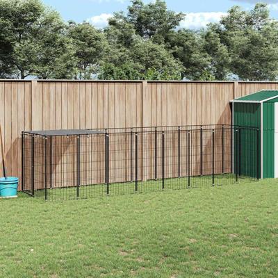 Hondenkennel 4,84 m² staal zwart