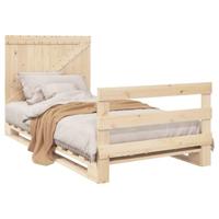 Bedframe met hoofdbord massief grenenhout 100x200 cm - thumbnail