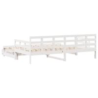 Slaapbank met onderschuifbed/lades zonder matras 80x200 cm wit - thumbnail