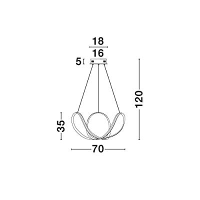 Lyora Design hanglampApus zwart Ø 70cm - 9348051