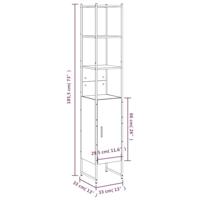 Badkamerkast 33x33x185,5 cm bewerkt hout zwart - thumbnail