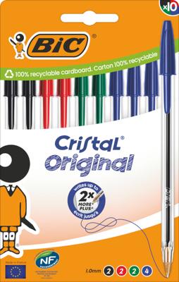 Set Balpennen Bic Cristal Blauw Zwart Rood Groen (10 Stuks) Set Balpennen Bic Cristal Blauw Zwart Rood Groen (10 Stuks)