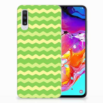Samsung Galaxy A70 | TPU bumper | Waves Green