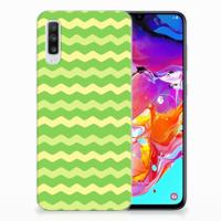 Samsung Galaxy A70 | TPU bumper | Waves Green - thumbnail