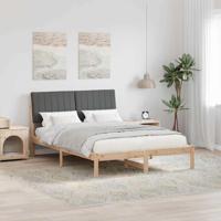 Bedframe met hoofdeinde Bruin 135 x 190 cm Stof - thumbnail