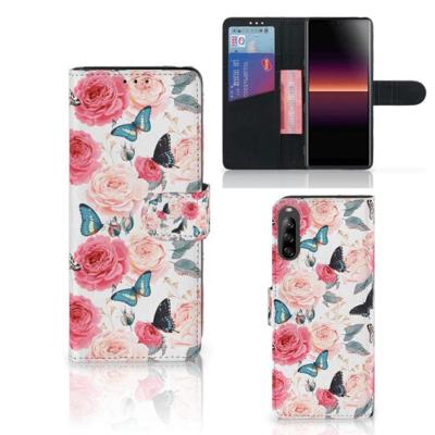 Sony Xperia L4 Hoesje Butterfly Roses Sony Xperia L4 Hoesje Butterfly Roses