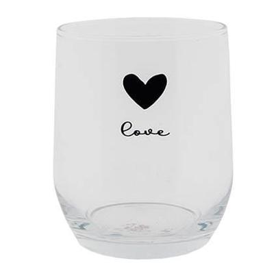 Clayre & Eef drinkglas hart ø8x9cm 300ml Clayre & Eef drinkglas hart ø8x9cm 300ml