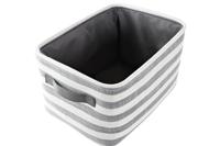 Mandenset DKD Home Decor Grijs Strepen Katoen (42 x 32 x 25 cm) (3 Onderdelen) - thumbnail