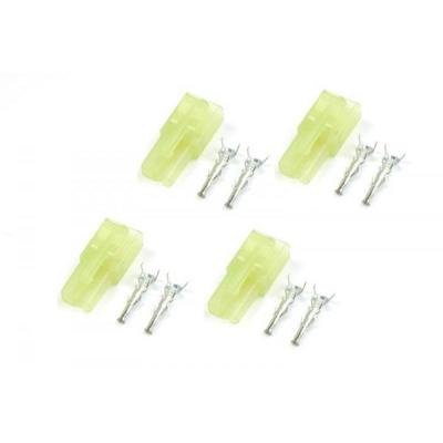 Mini Tamiya stekker met vergulde contacten, Man (4pcs)