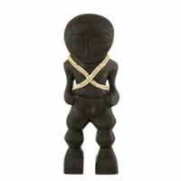 J-Line figuur primitief mangohout zwart 41 cm | 6 stuks - thumbnail