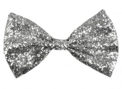 Boland Vlinderstrik glitter zilver