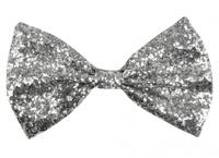 Boland Vlinderstrik glitter zilver - thumbnail