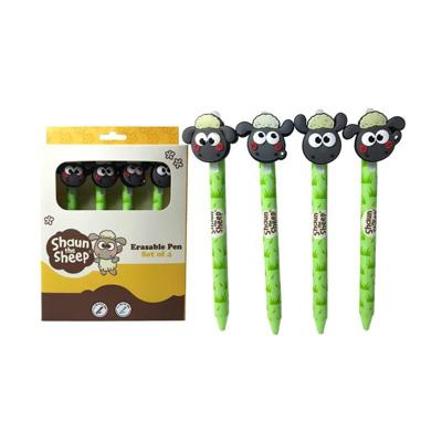 Set 4 uitwisbare pennen kawaii Shaun het Schaap