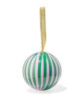 HEMA Kerstbal 6cm papier brede strepen groen-roze (multi) - thumbnail