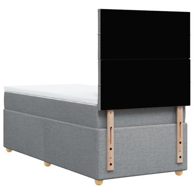 Boxspring met matras stof lichtgrijs 140x190 cm - thumbnail