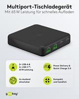 Goobay USB + USB-C snellader tafelmodel 4 poorts 65w zwart - 9550170 - thumbnail