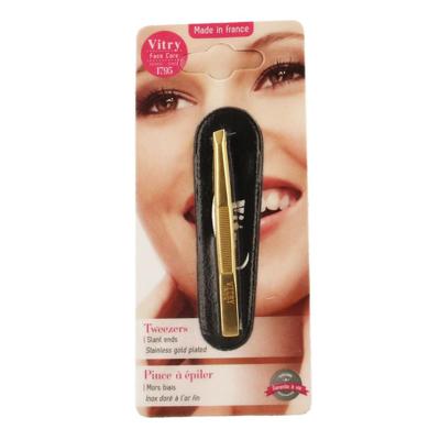 Epileerpincet Schuin Inox Verguld