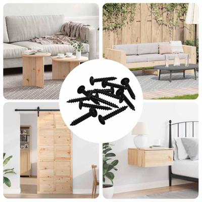 Zelftappende Nagel 9000 pcs Zwart Staal