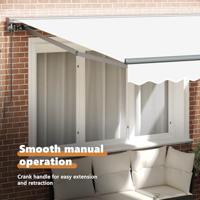 VidaXL Inklapbaar zonnescherm wit 300 x 250 cm polyester en metaal - thumbnail