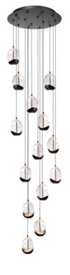Highlight Hanglamp Golden Egg 14 lichts Vide Ø 50 cm amber-zwart Highlight Hanglamp Golden Egg 14 lichts Vide Ø 50 cm amber-zwart