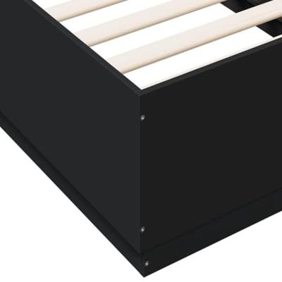 Bedframe met LED-verlichting bewerkt hout zwart 90x190 cm