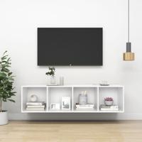 Tv-wandmeubel 37x37x142,5 cm bewerkt hout wit - thumbnail