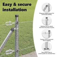 VidaXL Afrasteringspaal zilver 10 x 0,4 m (12 x 12 mm gaas) staal - thumbnail