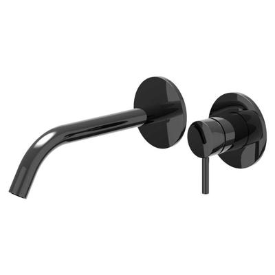 IVY Bond Wastafelmengkraan - 2-gats - met inbouwdeel - wandmontage - gebogen uitloop - coldstart - Zwart chroom PVD 6100357/6199001 IVY Bond Wastafelmengkraan - 2-gats - met inbouwdeel - wandmontage - gebogen uitloop - coldstart - Zwart chroom PVD 6100357/6199001