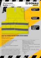 DONAU SAFETY fluohesje, geel, medium - thumbnail
