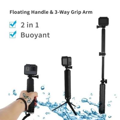 Telesin 3-Way selfiestick voor GoPro met statief en bobber Telesin 3-Way selfiestick voor GoPro met statief en bobber