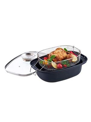 GSW Cocotte met frituurmand en deksel - 40 x 25 cm - Koolstofstaal - Alle warmtebronnen inclusief inductie