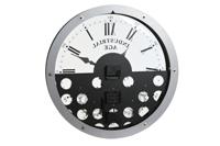 Muurklok Home ESPRIT Zwart Zilverkleurig Metaal Kristal Versnellingen 52 x 8,5 x 52 cm - thumbnail