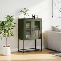 Hoge kast 68x39x107 cm staal olijfgroen - thumbnail
