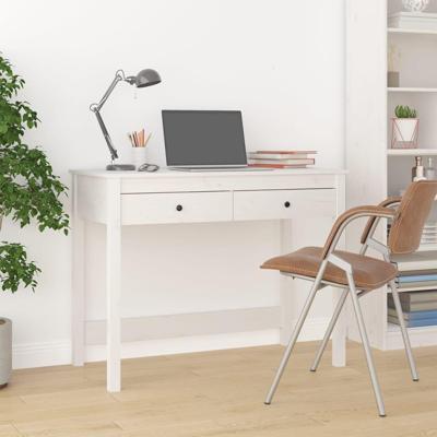 Bureau met lades 100x50x78 cm massief grenenhout wit Bureau met lades 100x50x78 cm massief grenenhout wit