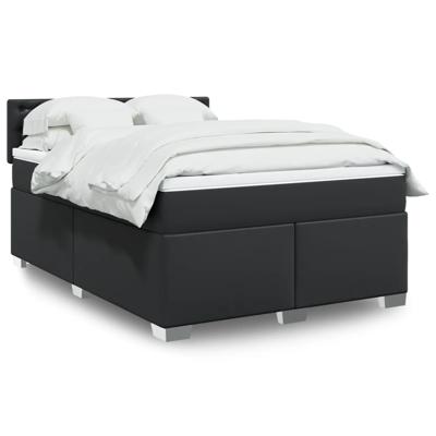 Boxspring met matras kunstleer zwart 180x200 cm - thumbnail