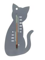 Nature Muurthermometer grijs kat - thumbnail